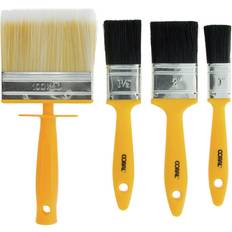 Yellow Painting Accessories Coral Essentials Paint Brushes with Block 4 Piece Set