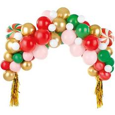 PartyDeco Kit Arco da 74 Palloncini Caramelle Natalizie