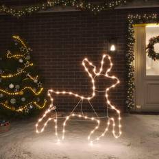 Lámparas de Navidad vidaXL Figura Reno De Con 72 LED Blanco Cálido 57x55x4,5 cm Lámpara de Navidad