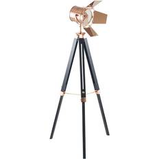 Black tripod floor lamp Pacific Lifestyle Make it a Copper Brass Black Film Light Floor Lamp