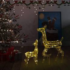 Grijs Kerstlampen vidaXL Kerstversiering Rendierfamilie 160 LED Warmwit Acryl