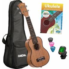 Cascha HH 2027 Premium Natural Soprano Ukulele Bundle German