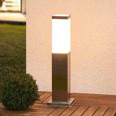 Lindby Éclairages sur Poteau Lindby Luminaire Pour Socle Lorian En Inox - Inox, Blanc Borne de protection