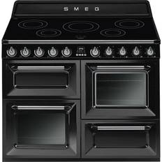 110 cm - 5 kogeplader Komfurer Smeg TR4110IBL2 Induktionskomfur Grå, Sort, Rustfrit stål