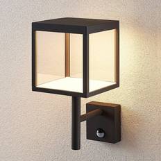 Lucande LED outdoor Cube, graphite Wandlampe