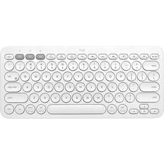 Claviers Logitech K380 Multi-Device Bluetooth Keyboard Clavier QWERTY Espagnol Blanc Cassé