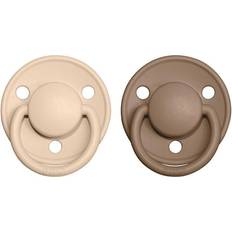 Bibs De Lux Natural Rubber Size 2: 6 months dummy Vanilla Dark Oak 2 pc