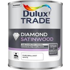 Dulux trade diamond white satinwood Dulux Trade Diamond Satinwood Wood Protection Pure Brilliant White 5L