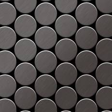 Tiles Alloy Mosaic tile massiv metal Titanium Smoke brushed 1.6mm thick Medallion-Ti-SB
