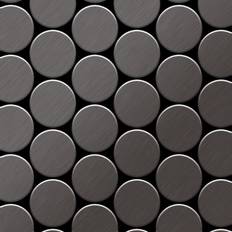 Tiles Mosaic tile massiv metal Titanium Smoke brushed 1.6mm thick Medallion-Ti-SB