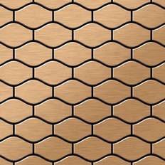 Alloy Mosaic tile massiv metal Titanium Amber brushed copper 1.6mm thick Karma-Ti-AB