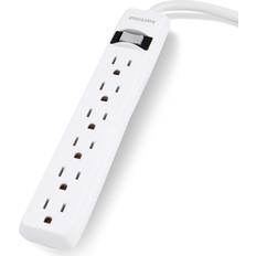 Power surge extension cord Philips 6-Outlet Surge Protector with 2ft Extension Cord, White