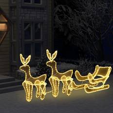 Kerstlampjes vidaXL Kerstverlichting 2 Rendieren en Slee 200 x 65 cm