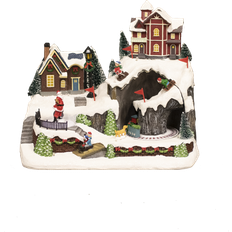 Julebyer Nordic Winter Mountain Town Multicolored Juleby 31cm