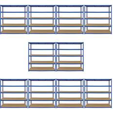 Ponteggi 10 Bay Garage Storage Shed Shelving Metal Unit 5Tier 160cm Wide 60cm Deep T-RAX