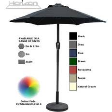 Horizon 2m Black Parasol Aluminium Crank Garden - Black