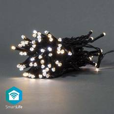 Noir Lampes de Noël Nedis Smartlife Led Décorative Corde Blanc Chaud À Frais 50 Led's 7 Motifs Mouvement 5 m Lampe de Noël