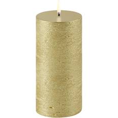 Guld bloklys Uyuni Pillar Bloklys 3D Flamme LED-lys