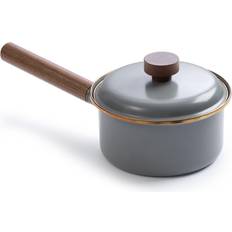 Barebones Camp & Hike Enamel Saucepan Slate Model: with lid