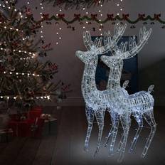 Lampade Natalizie vidaXL Reindeer Christmas Decoration LED 2 pz 180 cm Bianco Freddo Lampada Natalizia