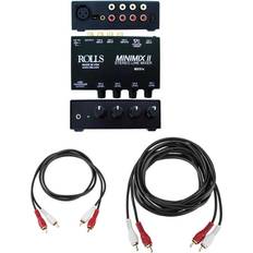 Mini mixer Rolls Mini-Mix 2 Four-Channel Mixer W/H&A 2 RCA Male to 2 RCA Male 3'/10'Cables