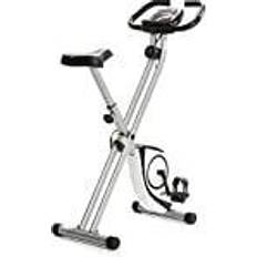 Machines de cardio Sportplus Vélo d'Appartement Pliable SPHT1002, ultra compact, 8 Niveaux de Résistance, Capteurs de Pouls intégrés Blanc