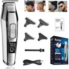 Kemei Trimmers Kemei Men s LCD Display Baldheaded Hair Clipper Professional Beard Hair Tools