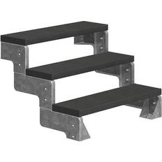 Grå Outdoor Stairs Dolle Gardentop Trimax 100cm 3S utan räcke antracit