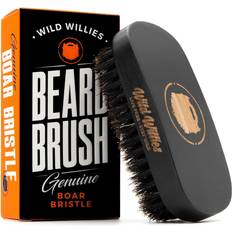 Wild Willies Beard Brush For Men. With Natural Boar Bristles for Professional Beard and Mustache Grooming. Beautifully Engraved, Small Travel Size & E