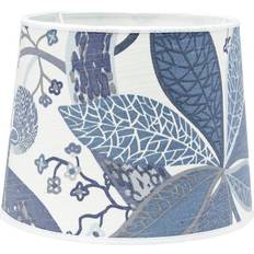 Blu Tendaggi PR Home Sofia Printed Lampenschirm Blau Blumen Motiv Rund Mit E27 Haltering Unten 25x25x19 cm Tendaggio