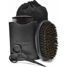 Shaving Accessories IDALIO Beard Brush and Comb Set for Men Grooming with Natural Boar Bristle Beard Brush Pear Wood Bear Comb and Stainless Steel Trimming Beard Scissors