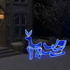 Illuminazioni vidaXL Decorazione Luminosa Slitta e Renna con Rete 432 LED - Blu Lampada Natalizia