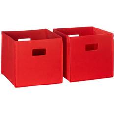 2pc Folding Toy Storage Bin Set Red