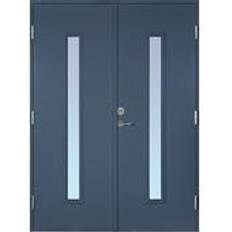 Scandidoor HALVPARDÖRR TORP BLÅ Ytterdörr Klarglas S 6020-R90B (150x200cm)