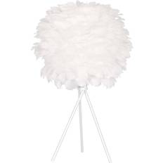 Fjer lampe Dkd Home Decor Hvid Metal Fjer 42 x 42 x 60 cm Bordlampe