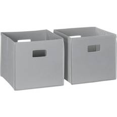 2pc Folding Toy Storage Bin Set Gray RiverRidge
