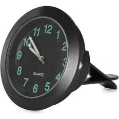 Analog klocka till Bil. Air Vent Clip-on Rund Quartz Bilinredning Svart