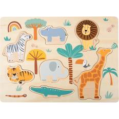 Small Foot Shape Puzzle Safari 21,5 X 30 Cm Wood 7-Piece