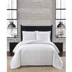 London Fog Herringbone King 3 Com Bedspread Grey, White