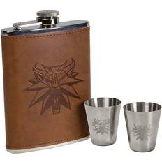 Gray Hip Flasks Dark Horse The Witcher Flask Set Deluxe - Brown/Yellow/Gray - One-Size Hip Flask