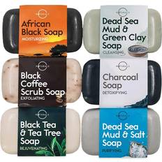 Organic Bar Soaps L.A. Naturals Naturals 6 PCS Black Soap Natural & Organic African Black Soap