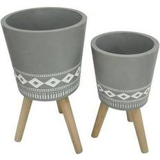 Pots, Plants & Cultivation Sagebrook Home 15020-04 Set of 2 10/12" Diamond Planter with