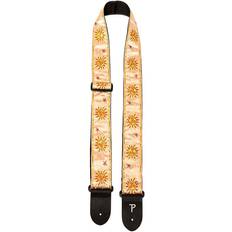 Gitarrband Perri's Perri's Leathers Guld tribal solar gitarrband Jacquard 2 cm bred, justerbar 39" 58 tum lång (bas, elektrisk och akustisk gitarrrem) guld triballjud