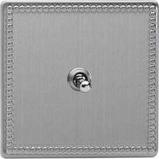 Brushed steel light switch Varilight Jubilee 1 Gang Intermediate Dolly Toggle Switch