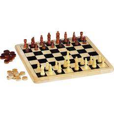 Board Games Chad Valley Wooden Chess and Draughts Board Game