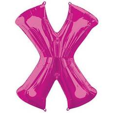 Amscan Letter X Supershape Pink Foil Balloons 34/86cm P72 P50