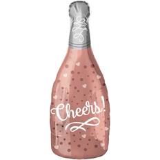 Sølv Dyre- & Figurballoner Cheers Rose Gold XL Champagne Bottle Foil Balloon, none