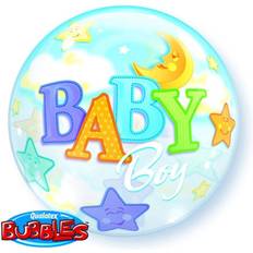 Blå Dyre- & Figurballoner Qualatex Baby boy ballon Send en ballon