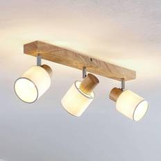 Brun Spotlights Lindby Wanessa 3 Wood/White Spotlight