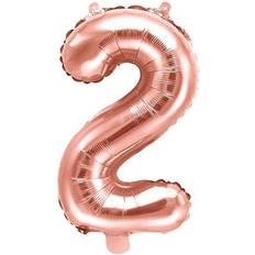 PartyDeco Numerofoliopallo 2 Ruusukulta 35 cm